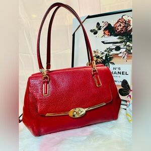 Coach Cherry Red Leather Satchel
